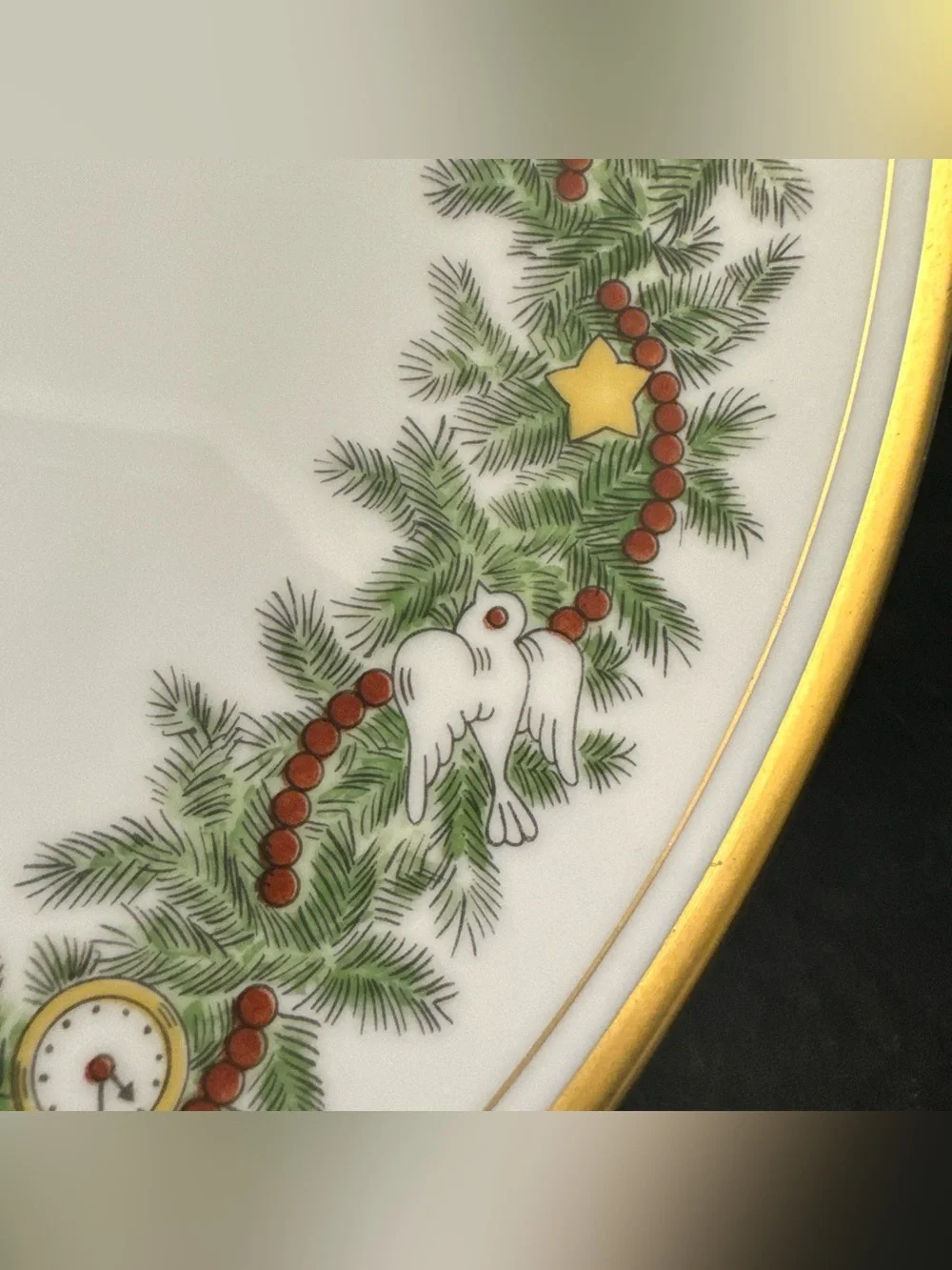 Vintage Fitz & Floyd St Nicholas Pedestal Cake Stand Christmas Serving Dish 10